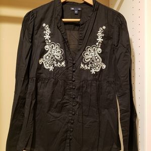 GAP Retro Fit Black Blouse
